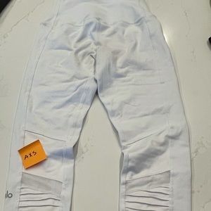 ALO YOGA white moto leggings XS